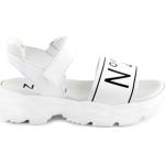 Dievčenské Kožené sandále bielej farby vo veľkosti 33 na suchý zips na leto 