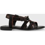 Dámske Kožené sandále Pepe Jeans čiernej farby z polyuretánu vo veľkosti 40 Vegan na leto 