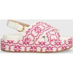 Dámske Sandále na platforme PINKO ružovej farby z tkaniny vo veľkosti 41 na leto 