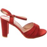 Dámske Sandále na podpätku červenej farby v elegantnom štýle v zľave na leto 