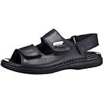 Pánske Kožené sandále Rieker čiernej farby vo veľkosti 46 na široké nohy na suchý zips na leto 