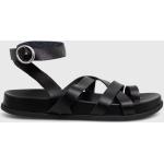 Dámske Kožené sandále Roxy Roxy čiernej farby z polyuretánu vo veľkosti 41 Vegan na leto 