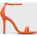 Dámske Spoločenské sandále Steve Madden oranžovej farby v elegantnom štýle z koženky vo veľkosti 40 na leto 