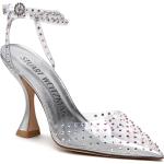 Dámske Designer Spoločenské sandále STUART WEITZMAN transparentnej farby v elegantnom štýle vo veľkosti 37 metalické na leto 