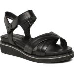 Dámske Kožené sandále Tamaris čiernej farby vo veľkosti 36 v zľave na leto 