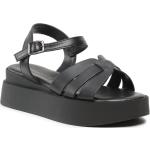 Dámske Kožené sandále Tamaris čiernej farby vo veľkosti 39 v zľave na leto 