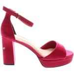Dámske Sandále na podpätku Tamaris ružovej farby v elegantnom štýle v zľave na leto 