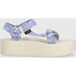 Dámske Sandále na platforme Teva modrej farby z tkaniny vo veľkosti 41 na leto 