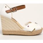 Dámske Sandále na klinovom podpätku Tommy Hilfiger Basic bielej farby zo syntetiky vo veľkosti 41 na leto 