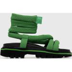 Dámske Sandále na platforme Tommy Hilfiger TOMMY JEANS zelenej farby z tkaniny vo veľkosti 41 na leto 