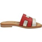 Dámske Kožené sandále červenej farby vo veľkosti 35 na leto 