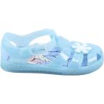 Detské Sandále svetlo modrej farby z polyvinylchloridu vo veľkosti 25 s motívom Frozen v zľave na leto 