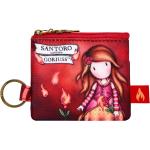 Malé peňaženky Santoro London červenej farby so zábavným motívom na zips 