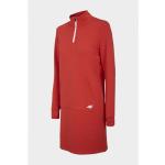 Dámske Denné šaty 4f červenej farby z polyesteru s dlhými rukávmi 