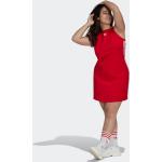 Dámske Šaty pre moletky adidas Adicolor červenej farby z bavlny Oversize v zľave 