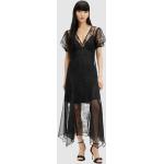 Dámske Čipkované šaty AllSaints čiernej farby z polyamidu vo veľkosti M s dĺžkou: Maxi udržateľná móda 