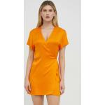Dámske Mini šaty American Vintage oranžovej farby vo vintage štýle 