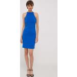 Dámske Mini šaty modrej farby v elegantnom štýle z polyesteru vo veľkosti M 