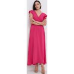 Dámske Dlhé šaty ružovej farby z polyesteru vo veľkosti L s dĺžkou: Maxi 