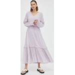 Dámske Dlhé šaty Bazaar fialovej farby z viskózy vo veľkosti M s dĺžkou: Maxi 