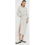 Dámske Letné šaty Bazaar sivej farby z lyocellu technológia Tencel vo veľkosti M s dĺžkou: Pod kolená udržateľná móda 