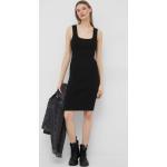 Dámske Designer Obtiahnuté šaty Calvin Klein čiernej farby vo veľkosti XS s dĺžkou: Pod kolená 
