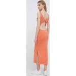 Dámske Obtiahnuté šaty Calvin Klein Jeans oranžovej farby z polyesteru vo veľkosti XS s dĺžkou: Pod kolená 