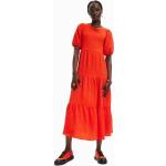 Dámske Áčkové šaty Desigual Desigual hnedej farby z polyesteru vo veľkosti XS s dĺžkou: Pod kolená udržateľná móda 