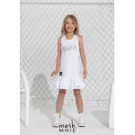Dievčenské letné šaty bielej farby z bavlny do 4 rokov s volánmi 