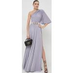 Dámske Dlhé šaty elisabetta franchi fialovej farby v elegantnom štýle z viskózy vo veľkosti M s dĺžkou: Maxi 