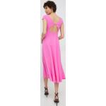 Dámske Áčkové šaty Emporio Armani ružovej farby v elegantnom štýle z polyesteru vo veľkosti M s dĺžkou: Pod kolená 