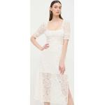 Dámske Čipkované šaty béžovej farby z nylonu vo veľkosti XS s dĺžkou: Pod kolená udržateľná móda 
