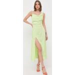 Dámske Obtiahnuté šaty zelenej farby v elegantnom štýle z umelého hodvábu vo veľkosti XS s dĺžkou: Pod kolená 