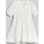 Dievčenské áčkové šaty Gant bielej farby v elegantnom štýle s vyšívaným vzorom z bavlny 