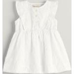Dievčenské áčkové šaty Gant bielej farby s vyšívaným vzorom z bavlny do 12 mesiacov s okrúhlym výstrihom 