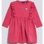 Dievčenské šaty Gant ružovej farby z tričkoviny do 6 mesiacov s okrúhlym výstrihom s dlhými rukávmi 