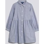 Dievčenské šaty Gant Oxford modrej farby z bavlny do 24 mesiacov s dlhými rukávmi 