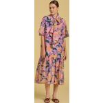 Dámske Letné šaty Gant fialovej farby z bavlny vo veľkosti XXS s krátkymi rukávmi s motívom: Georgína s mašľami 