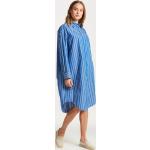 Dámske Šaty s dlhým rukávom Gant modrej farby s pruhovaným vzorom z bavlny vo veľkosti L s dlhými rukávmi 