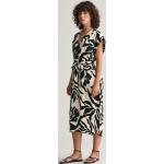 Dámske Letné šaty Gant hnedej farby s tropickým vzorom z viskózy vo veľkosti XXS s krátkymi rukávmi s dĺžkou: Pod kolená 