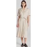 Dámske Letné šaty Gant hnedej farby s krátkymi rukávmi s dĺžkou: Pod kolená so stuhou udržateľná móda 