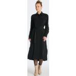 Dámske Šaty s dlhým rukávom Gant čiernej farby s dlhými rukávmi s dĺžkou: Pod kolená na gombíky udržateľná móda 