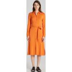 Dámske Šaty s dlhým rukávom Gant oranžovej farby z viskózy vo veľkosti XS s dlhými rukávmi 