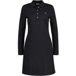 Dámske Šaty s dlhým rukávom Gant Shield čiernej farby z bavlny vo veľkosti XS s dlhými rukávmi 