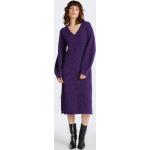 Dámske Šaty s dlhým rukávom Gant fialovej farby vo veľkosti XS s véčkovým výstrihom s dlhými rukávmi 