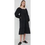 Dámske Áčkové šaty Gestuz čiernej farby z bavlny vo veľkosti M s dĺžkou: Pod kolená 