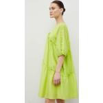 Dámske Mini šaty Gestuz zelenej farby z viskózy technológia Tencel udržateľná móda 