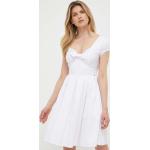 Dámske Mini šaty Guess bielej farby z bavlny vo veľkosti XS 