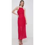Dámske Čipkované šaty Guess červenej farby z polyesteru vo veľkosti L s dĺžkou: Maxi 