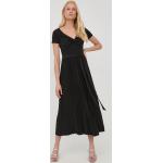 Dámske Áčkové šaty Guess čiernej farby z viskózy vo veľkosti XS s dĺžkou: Pod kolená 